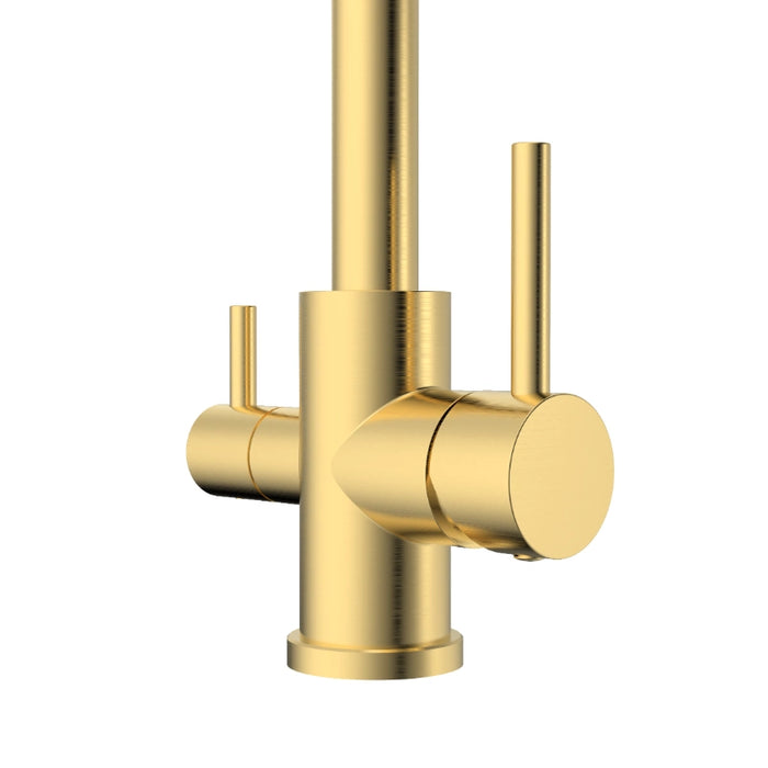 Triflow Round 3-in-1 Kitchen Tap - Brushed Brass