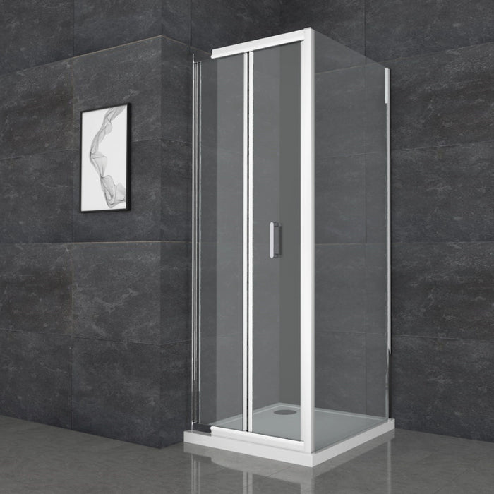 Roma Chrome 900mm Bifold  Shower Door