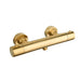 Brushed brass basin tap with cross handles and spout, single-hole design