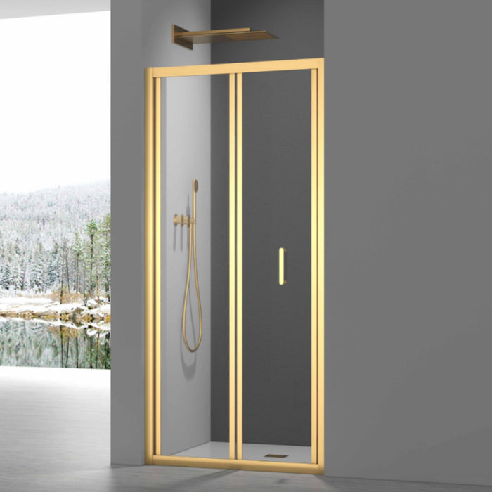 Roma Brushed Brass 900mm Bifold Shower Door