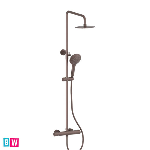 Brushed Bronze T-bar shower set