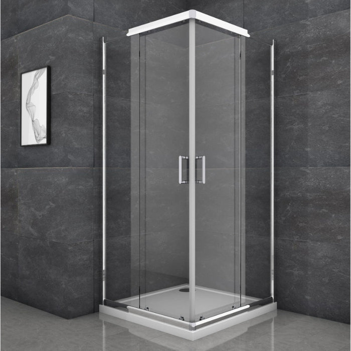Roma 900mm Corner Entry Door - Chrome