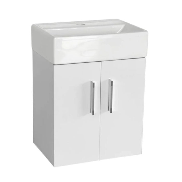 Elba 420mm Wall Hung Vanity Unit with Basin - Gloss White