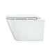 Wall-hung round toilet with white closed seat