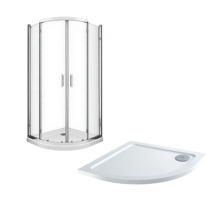 800mm Chrome Quadrant Shower Enclosure with Shower Tray