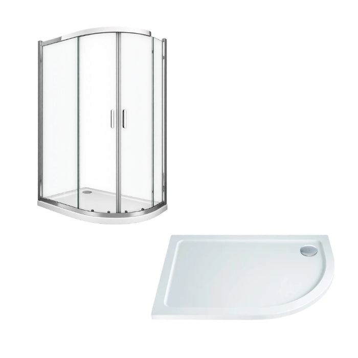 1200 x 800mm Chrome Quadrant Shower Enclosure with Right Hand Shower Tray