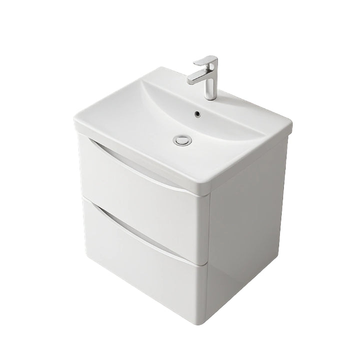 Rimini 500mm Wall Hung Vanity Unit with Basin & 2 Drawers - White
