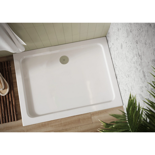 1200 x 900 mm Slimline Rectangle Shower Tray White - Bathroom Warehouse