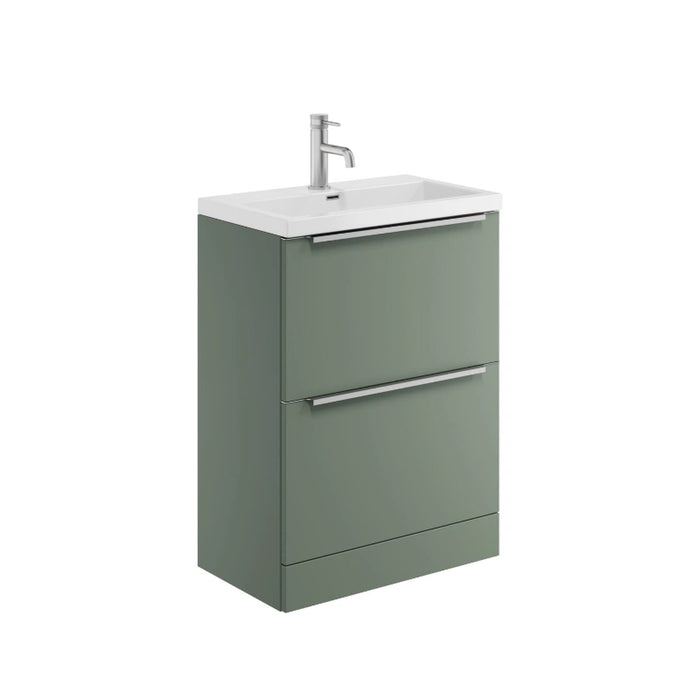 Dax 600mm Floor Standing Bathroom Vanity Unit with Basin - Green