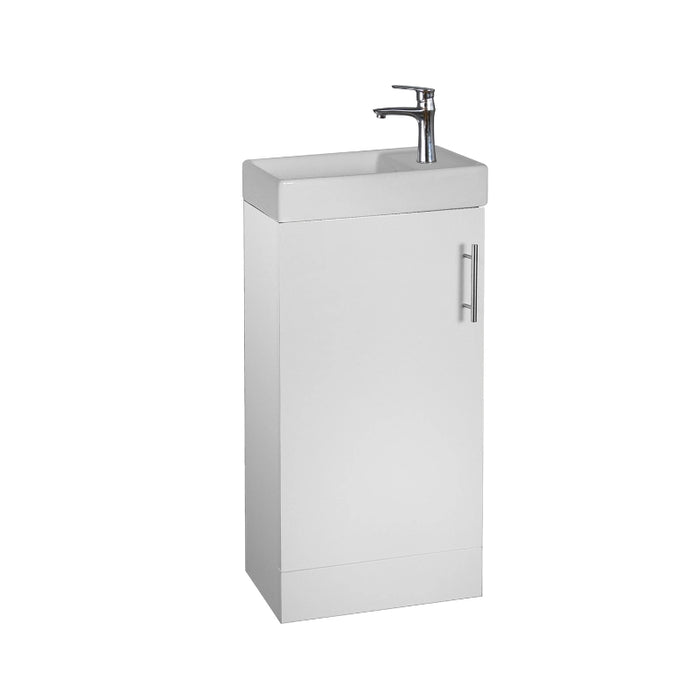 Flow 400mm Floorstanding Cloakroom Unit with Basin - White