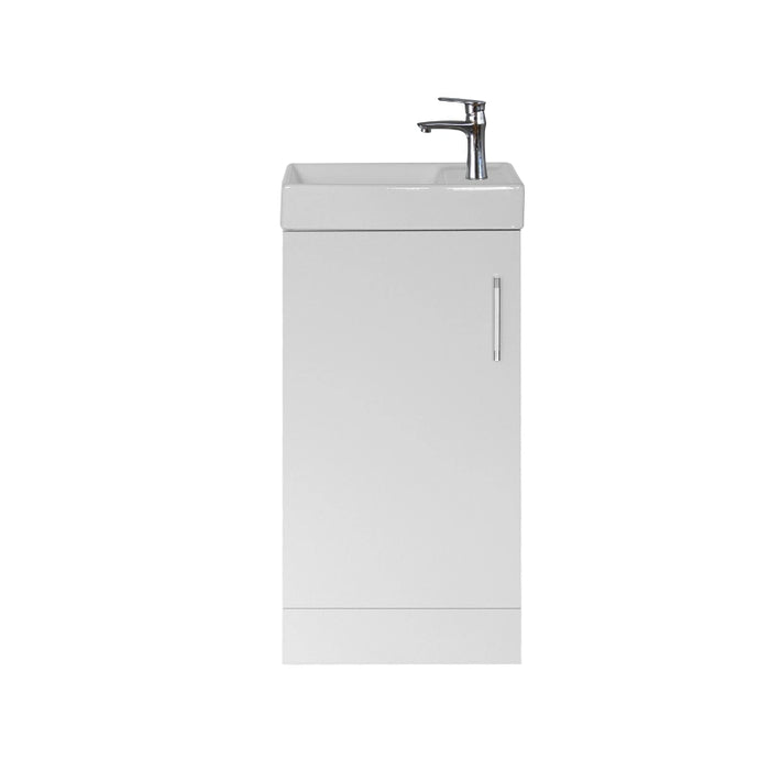 Flow 400mm Floorstanding Cloakroom Unit with Basin - White