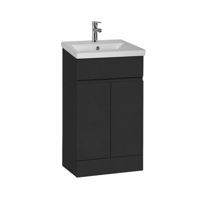 Catania 500mm Floorstanding Vanity Unit with Cabinet & Basin - Black