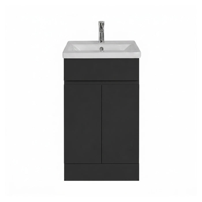 Catania 500mm Floorstanding Vanity Unit with Cabinet & Basin - Black