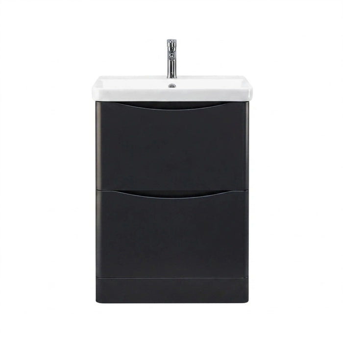 Rimini 600mm 2 Drawer Floorstanding Vanity Unit with Basin - Anthracite