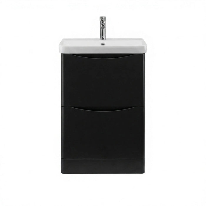 Rimini 500mm 2 Drawer Floorstanding Vanity Unit with Basin - Anthracite