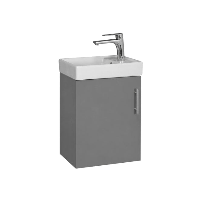 Flow 400mm Wall Hung Vanity Unit with Basin - Matt Stone Grey