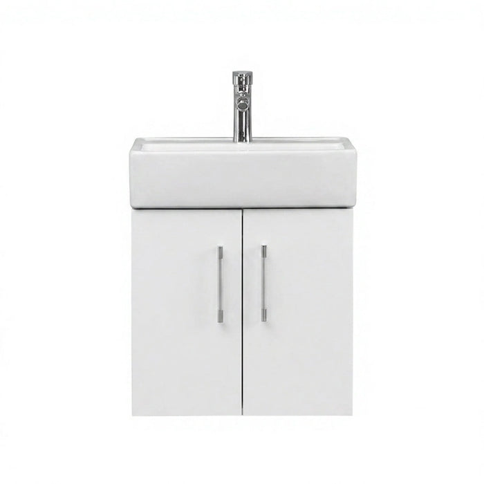 Elba 420mm Wall Hung Vanity Unit with Basin - Gloss White