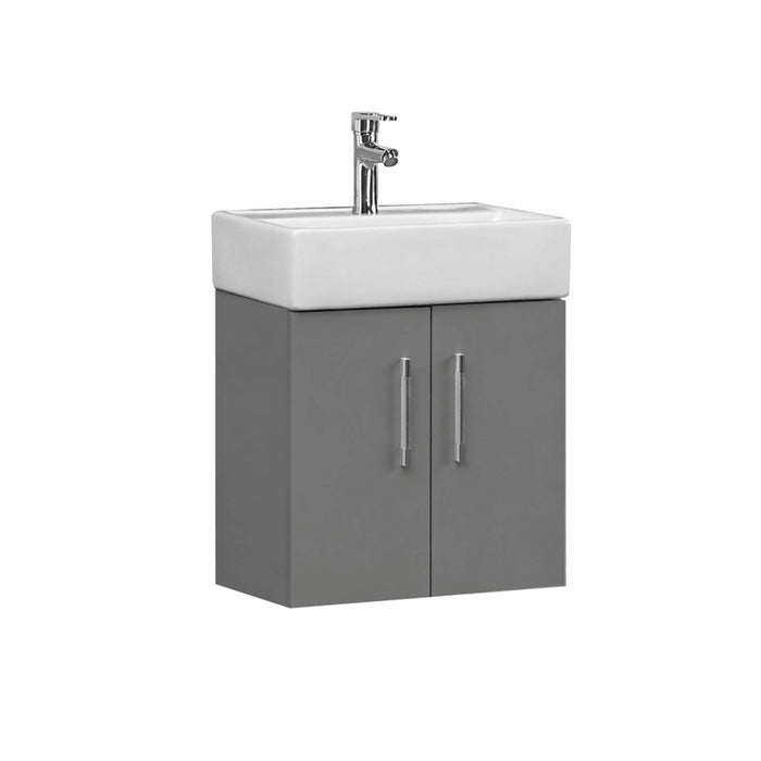 Elba 420mm Wall Hung Vanity Unit with Basin - Matt Stone Grey