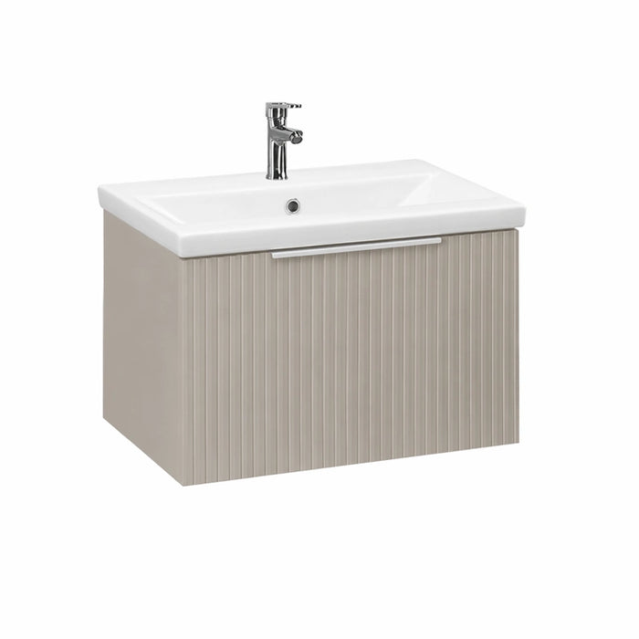 Murano 600mm Fluted Wall Hung Vanity Unit with Basin – Matt Cashmere