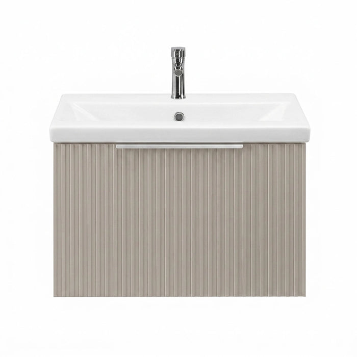 Murano 600mm Fluted Wall Hung Vanity Unit with Basin – Matt Cashmere
