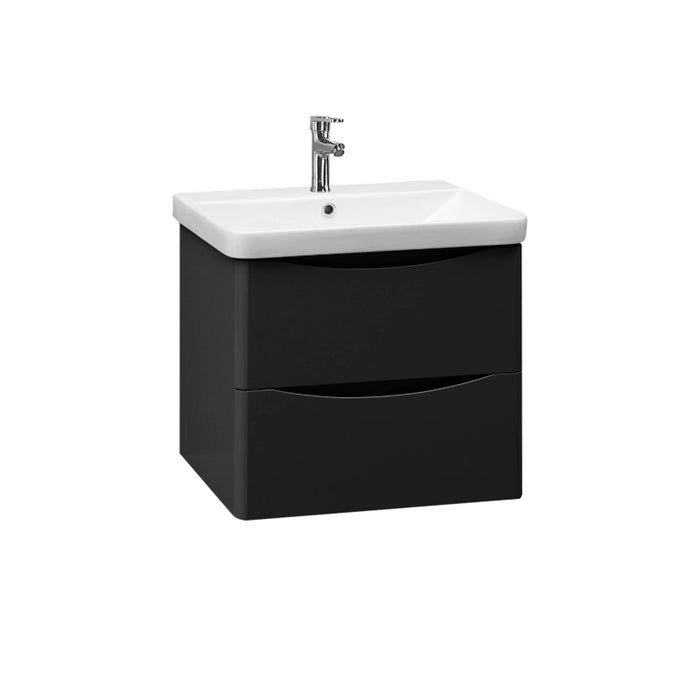 Rimini 600mm Wall Hung Sink Vanity Unit with 2 Drawers - Anthracite