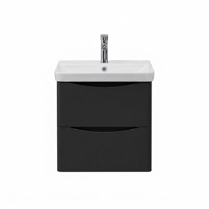 Rimini 500mm Wall Hung Unit with Basin & 2 Drawers - Anthracite