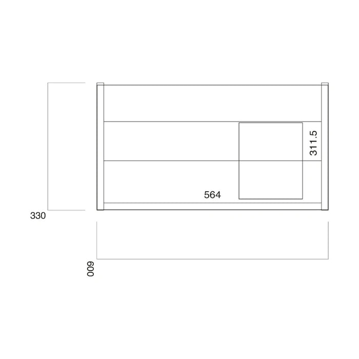 Dax 600mm Wall Hung Bathroom Cabinet with Basin - White