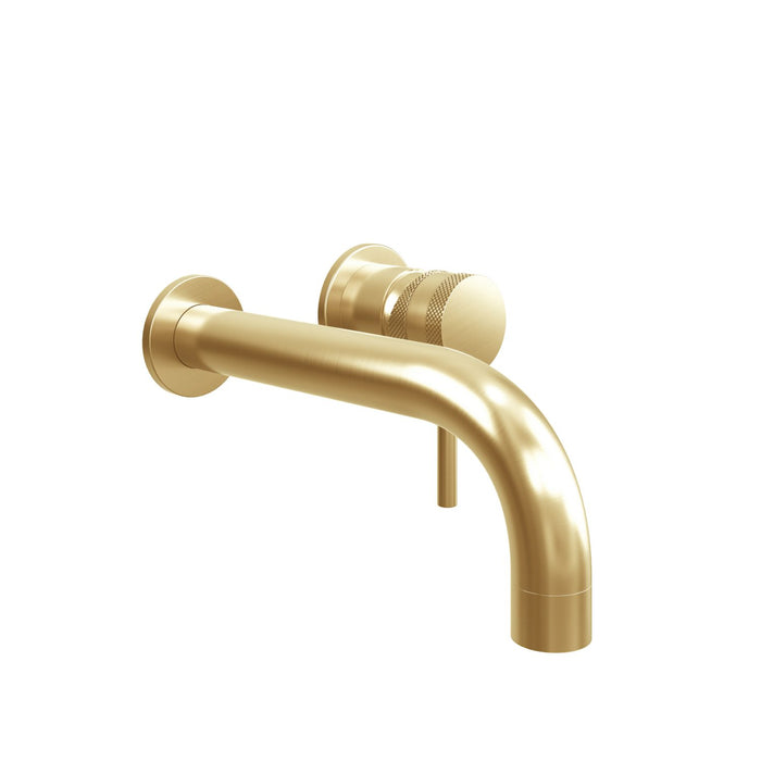 Brushed Brass Round Wall Mounted Tap