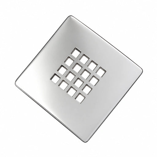 Square shower tray with central waste grate, dark slate finish