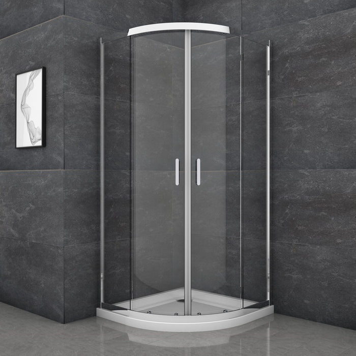 Roma Chrome 900mm Quadrant Shower Door