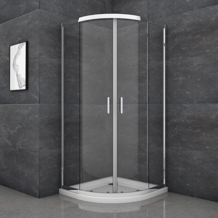 Roma Chrome 800mm Quadrant Shower Door