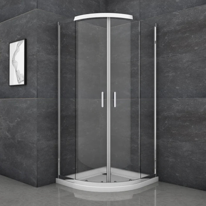 800mm Chrome Quadrant Shower Enclosure with Shower Tray