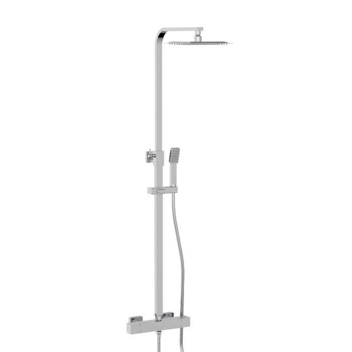 Flow Square Thermostatic T-Bar Drench Shower Set - Chrome