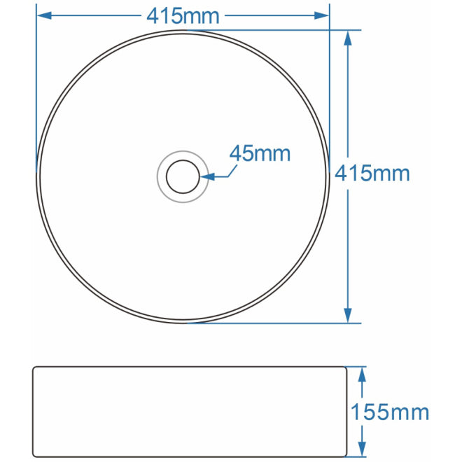 Round Counter Top Basin - 415mm