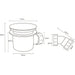 Technical diagram of a white low-profile shower tray drain waste fitting with dimensions