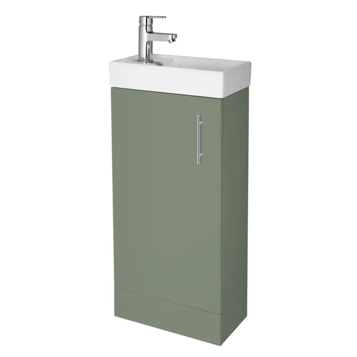 Flow 400mm Floor Standing Cloakroom Unit with Basin - Green