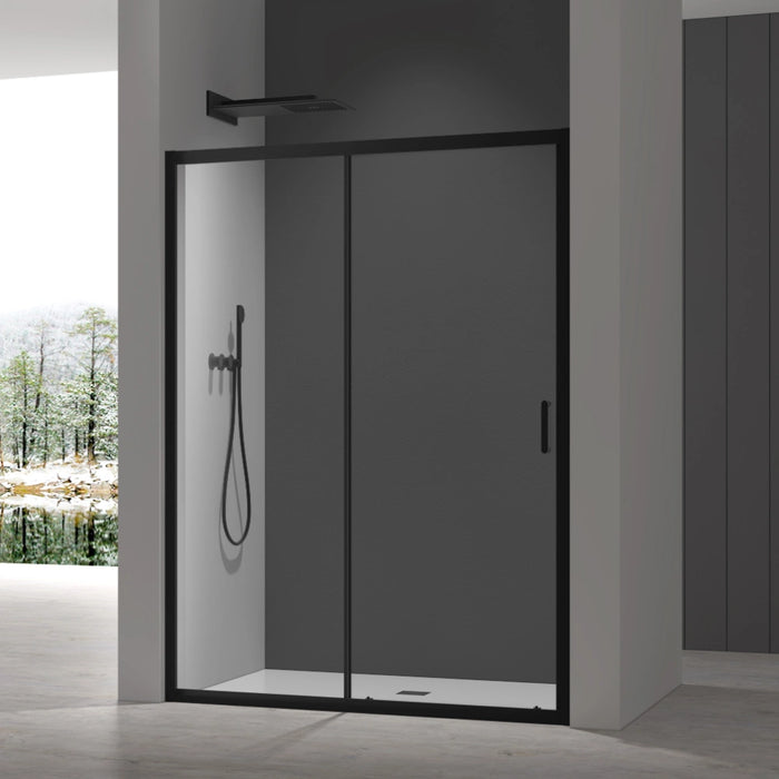 Roma Black Sliding Shower Door 1100mm