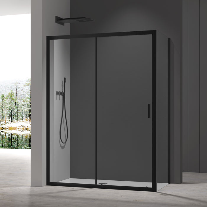 Roma Black 900mm Shower Door Side Panel