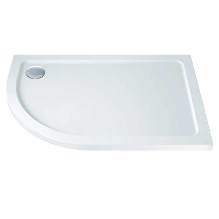 1000 x 800mm Chrome Quadrant Shower Enclosure with Left Hand Shower Tray
