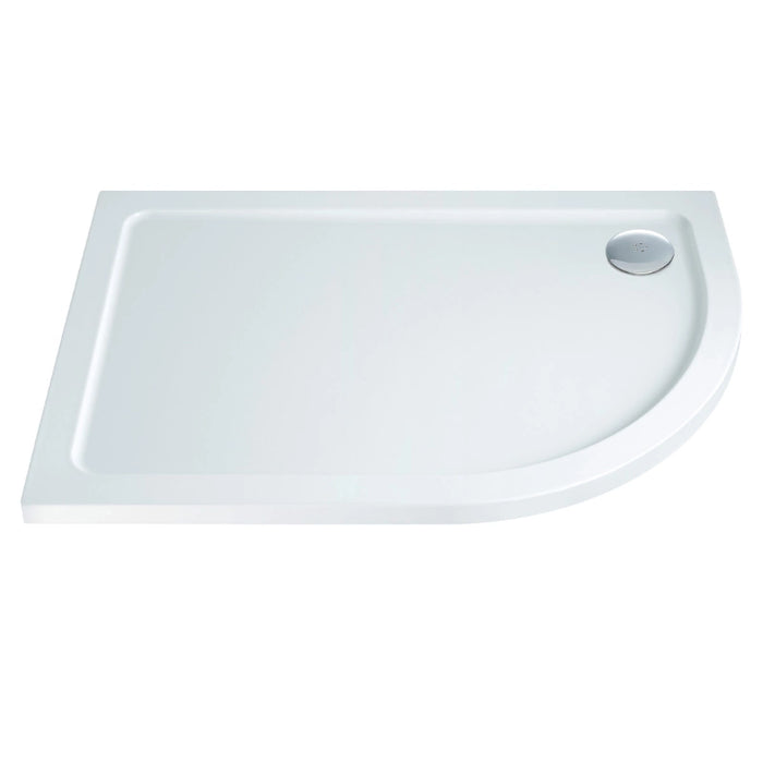 Slimline 1000 x 800mm Offset Low Profile Quadrant Shower Tray with Waste - Right Hand