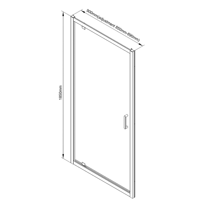 Roma Pivot Shower Door 900mm - Brushed Brass