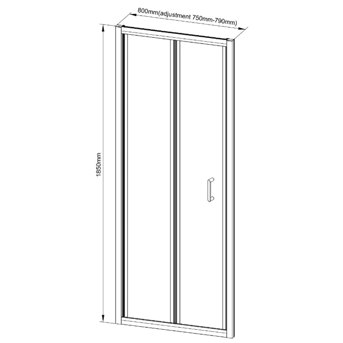 Roma Bifold Shower Door 800mm- Brushed Brass