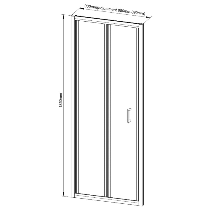 Roma Bifold Shower Door 900mm - Brushed Brass