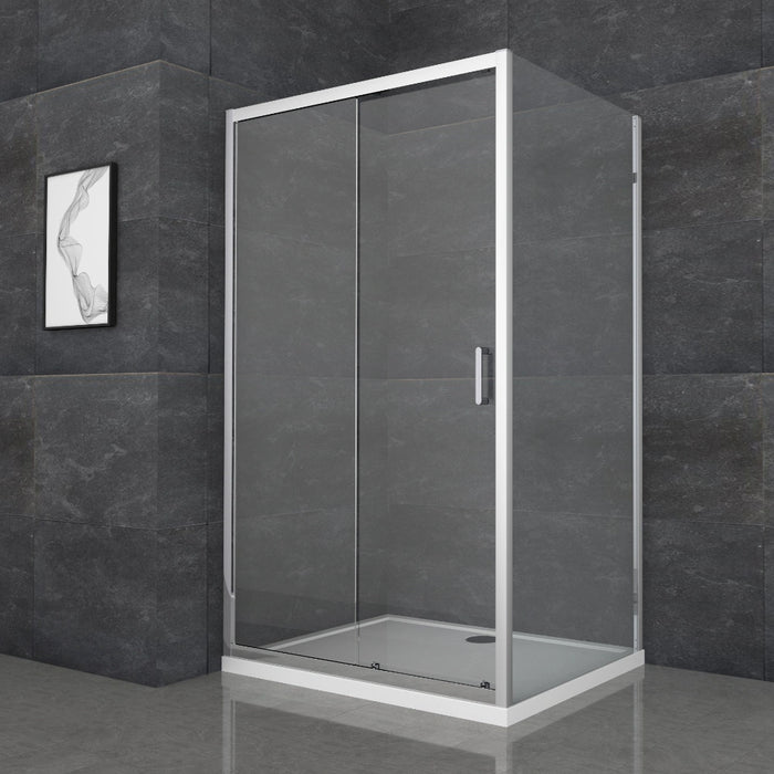 Roma Chrome 1100mm Sliding Door