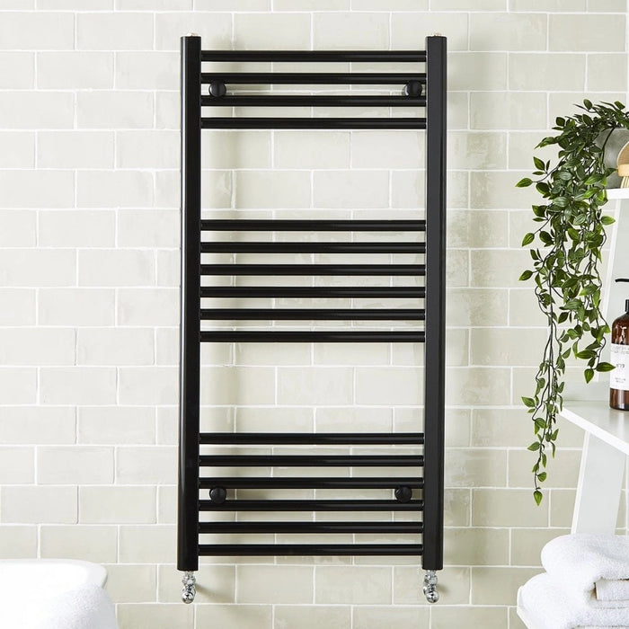 500 x 800mm Heated Towel Rail - Black