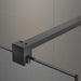 Gunmetal wet room enclosure frame with wall clamp and glass channel, dark finish