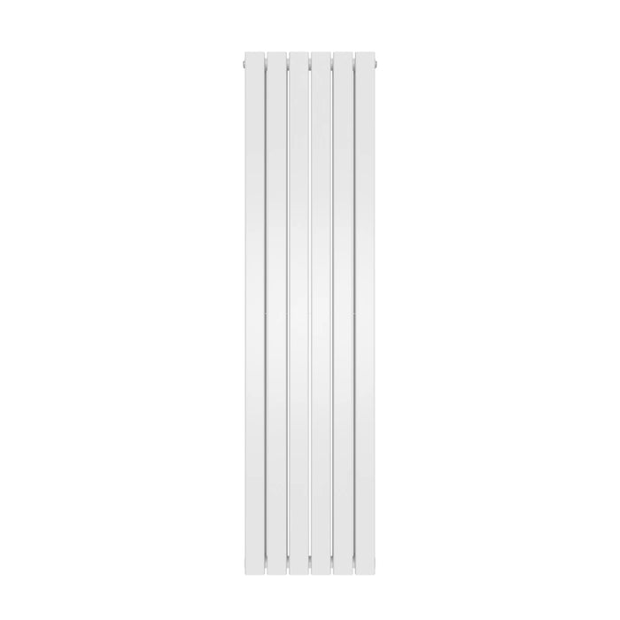 White vertical double panel flat radiator with narrow column design