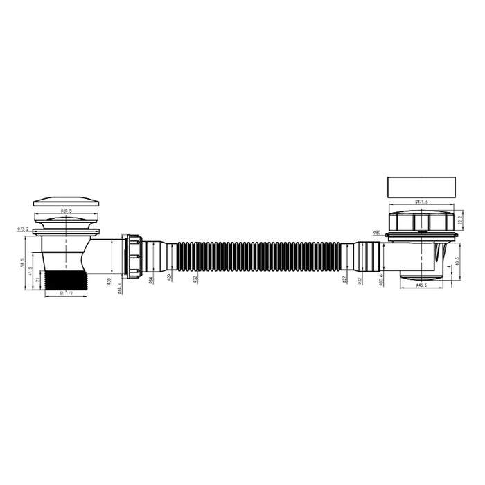 Bath Filler Waste & Overflow Kit - Chrome