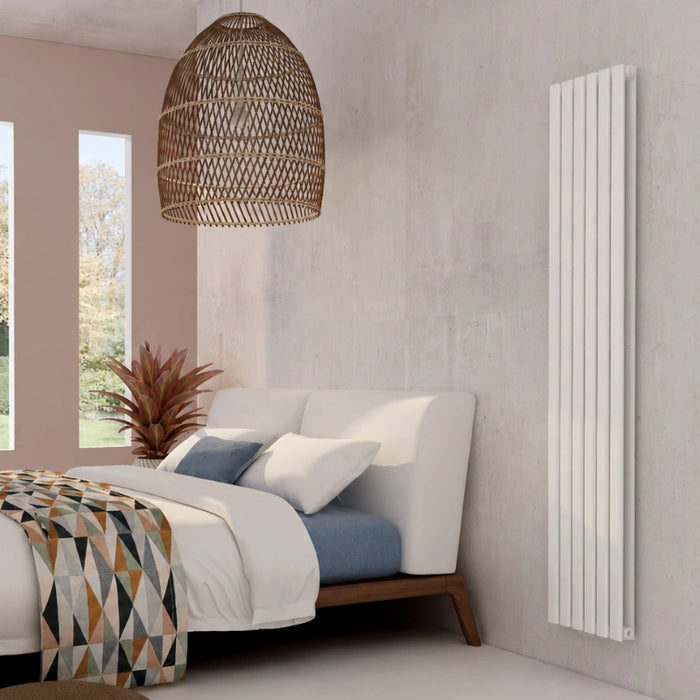Granada White 1800mm Vertical Round Panel Radiator