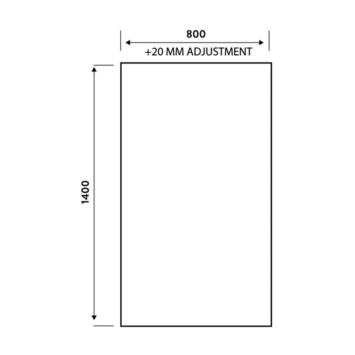 Bath Screen Black Square 1400x800mm - Bathroom Warehouse